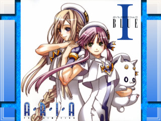 Anime couple cat dog blue - a picture together free wallpaper