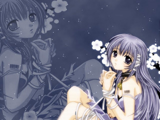 Girl flower gothic anime moon - a gun free wallpaper