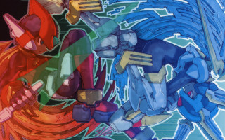 Woman large arm knife fork - chromatic free wallpaper