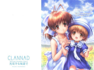 Anime girls flower field sky - a sky background behind them free wallpaper