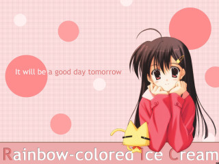 Girl long hair red shirt 2 - pastell free wallpaper