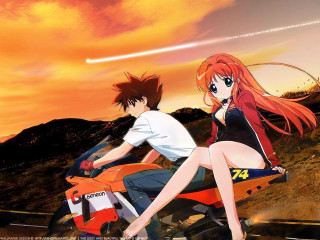 Desert motorcycle sunset anime neo - sunset free wallpaper