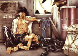 Man woman knife male manga - a painting of a man free wallpaper