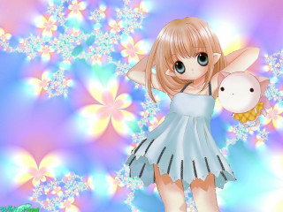 Girl stuffed animal flower background - stuffed free wallpaper