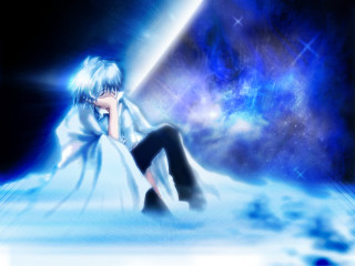 Blue triangle stars aurora hologram - a blue light free wallpaper