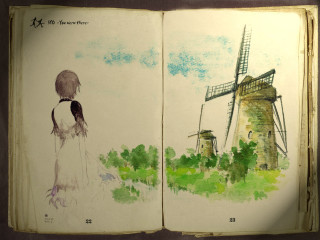 Book girl windmill illustration city - eddie campbell free wallpaper