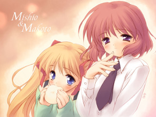 Anime girls blue eyes food - her mouth free wallpaper