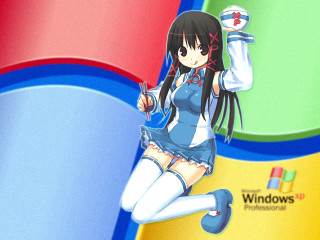 Anime girl rainbow uniform mouse - a computer mouse free wallpaper