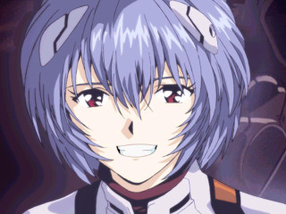 Blue hair smiling rei bodysuit - tie free wallpaper
