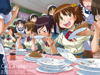 Group eating food people stand - a group of people sitting free wallpaper