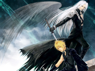 Anime couple wall sword demon - their hand and a demon free wallpaper