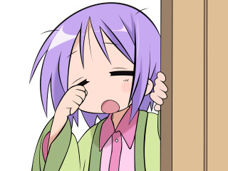 Purple hair green jacket surprised - flat free wallpaper