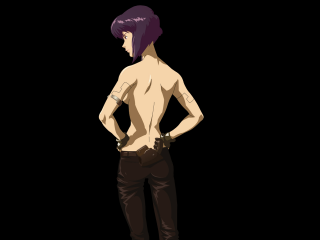 Purple haired man kusanagi motoko - his hip free wallpaper