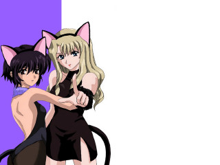 Anime girls cat ears finger - a picture free wallpaper
