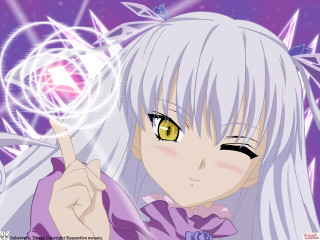 Anime girl white hair yellow - yellow eye free wallpaper