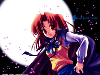 Purple dress scarf fullmoon anime - a full moon in the background free wallpaper