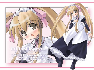 Maid girl holding object pink - a large object free wallpaper