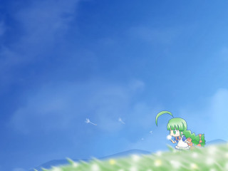 Cartoon girl hill bird hand - a cartoon girl free wallpaper