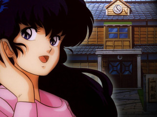 Woman pinkshirt house clock anime - face free wallpaper for desktop