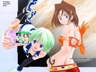 Cartoon two women planet cellphone - an album cover free wallpaper