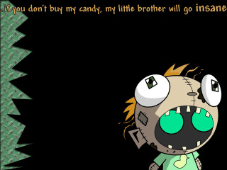 Cartoon bigeyes greenshirt quote parody - little free wallpaper