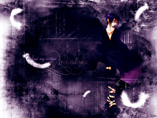 Black suit purple shirt feathers - gothic free wallpaper