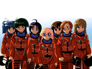 Red uniforms group manga anime - a group of people free wallpaper for desktop
