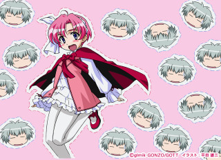 Pink hair red cape anime - a red cape free wallpaper