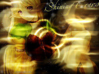 Blonde girl green flower glowing - a green shirt holding free wallpaper