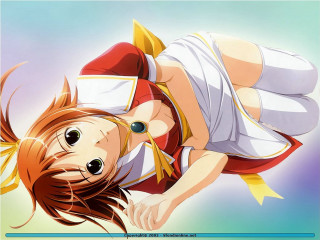 Girl flying red white hair - outfit free wallpaper