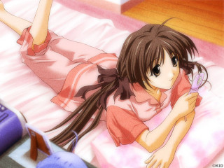 Girl bed cellphone remote modern - remote free wallpaper