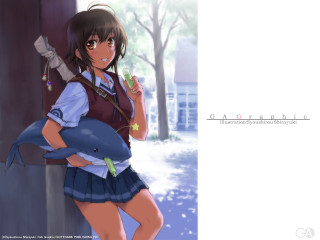 Girl fish sword school uniform - a fish free wallpaper