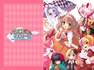 Anime girls pink checkered cosplay - a group of anime girls free wallpaper