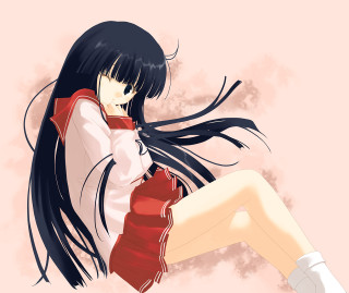 Girl long hair sitting school - outfit free wallpaper