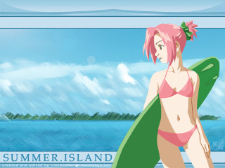 Pink bikini surfboard beach pony - a woman in a bikini holding free wallpaper