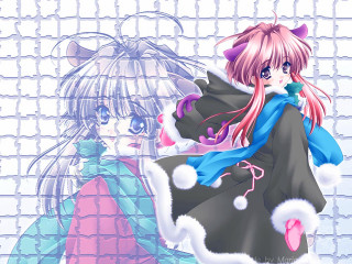 Anime couple winter cat wall - a wall free wallpaper