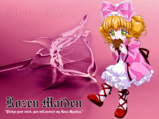 Pink dress girl chocolate holding - a pink ribbon free wallpaper