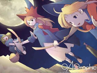 Cartoon characters flying fullmoon night - a group of cartoon characters free wallpaper