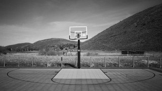 Basketball court hoop mountains black - a basketball court free wallpaper