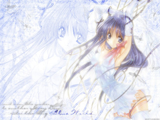 Anime girl white dress arms - anime art free wallpaper
