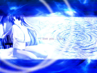Woman bench blue background swirly - a bench in front free wallpaper