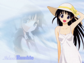 Girl white dress hat smile - anime visual free wallpaper
