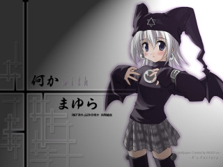 Girl hat bat wings manga - a black top free wallpaper