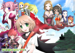 Anime girls blue sky choker - sots art free wallpaper