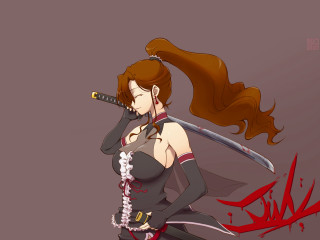 Woman sword chain neck hand - ayako rokkaku free wallpaper for desktop