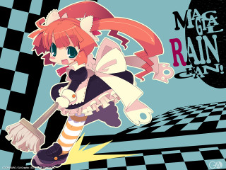 Cartoon character broom dress checkered - madhouse free wallpaper