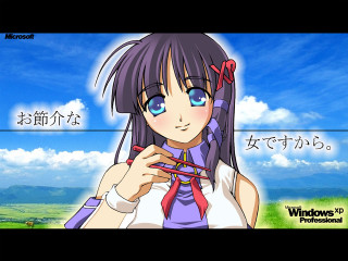Anime girl blue eyes long - the screen free wallpaper