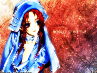 Anime blue outfit red hair - a blue outfit free wallpaper