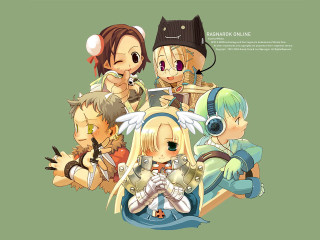 Anime group green background bandages - official art free wallpaper for desktop