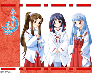 Three anime girls blue hair - blue hair free wallpaper